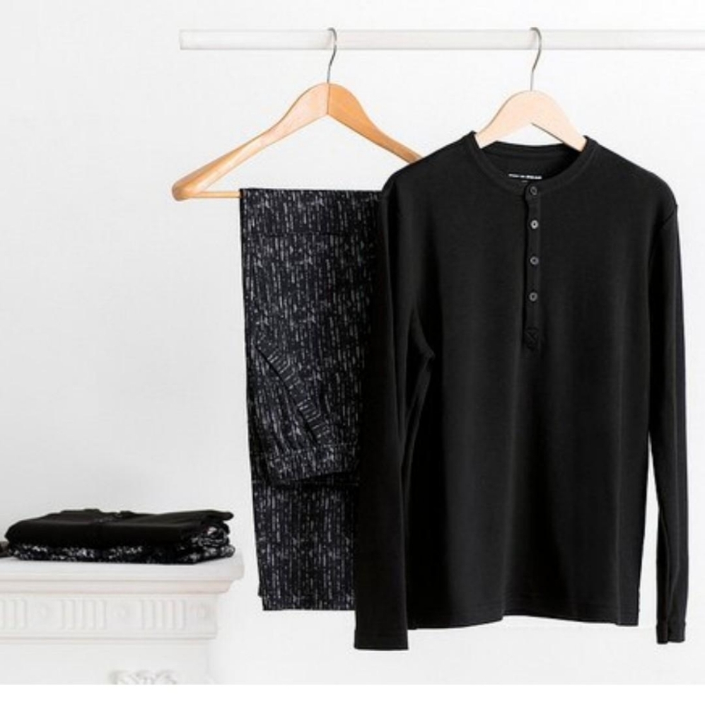 ApuJan for Eva Air Pajama Az M New Black/Gray